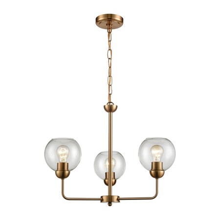 Thomas Astoria 3-Light Chandelier in Satin Gold CN280325